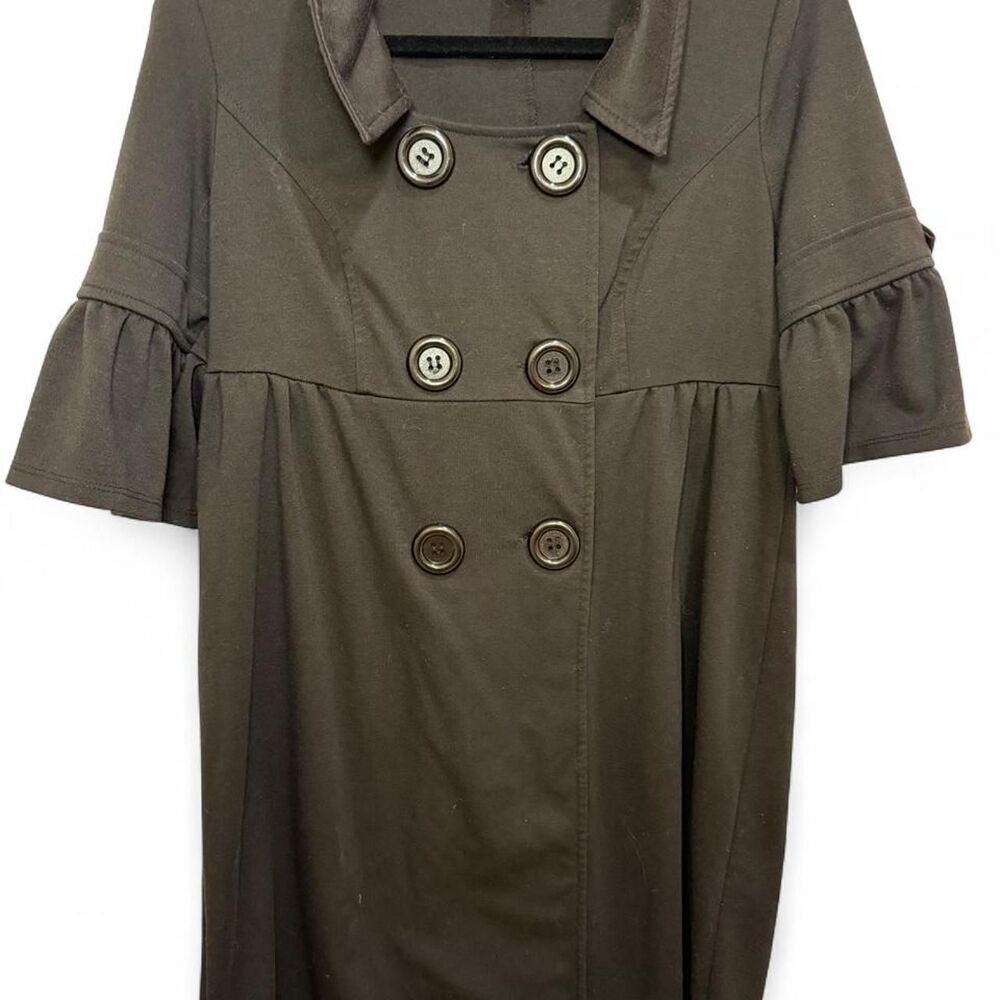 Candie's Women's Vintage 2000s Black Double Breasted Button Classic Dress